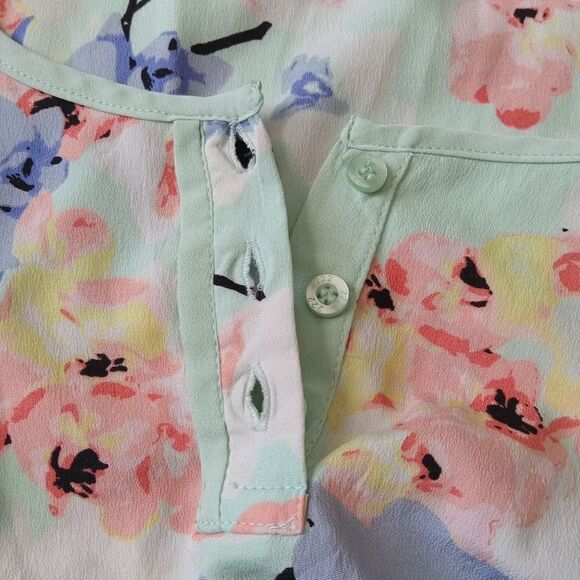 Adam Levine Colorful Pastel Flowers Lightweight Sleeveless Blouse Women's Large - Picture 8 of 12